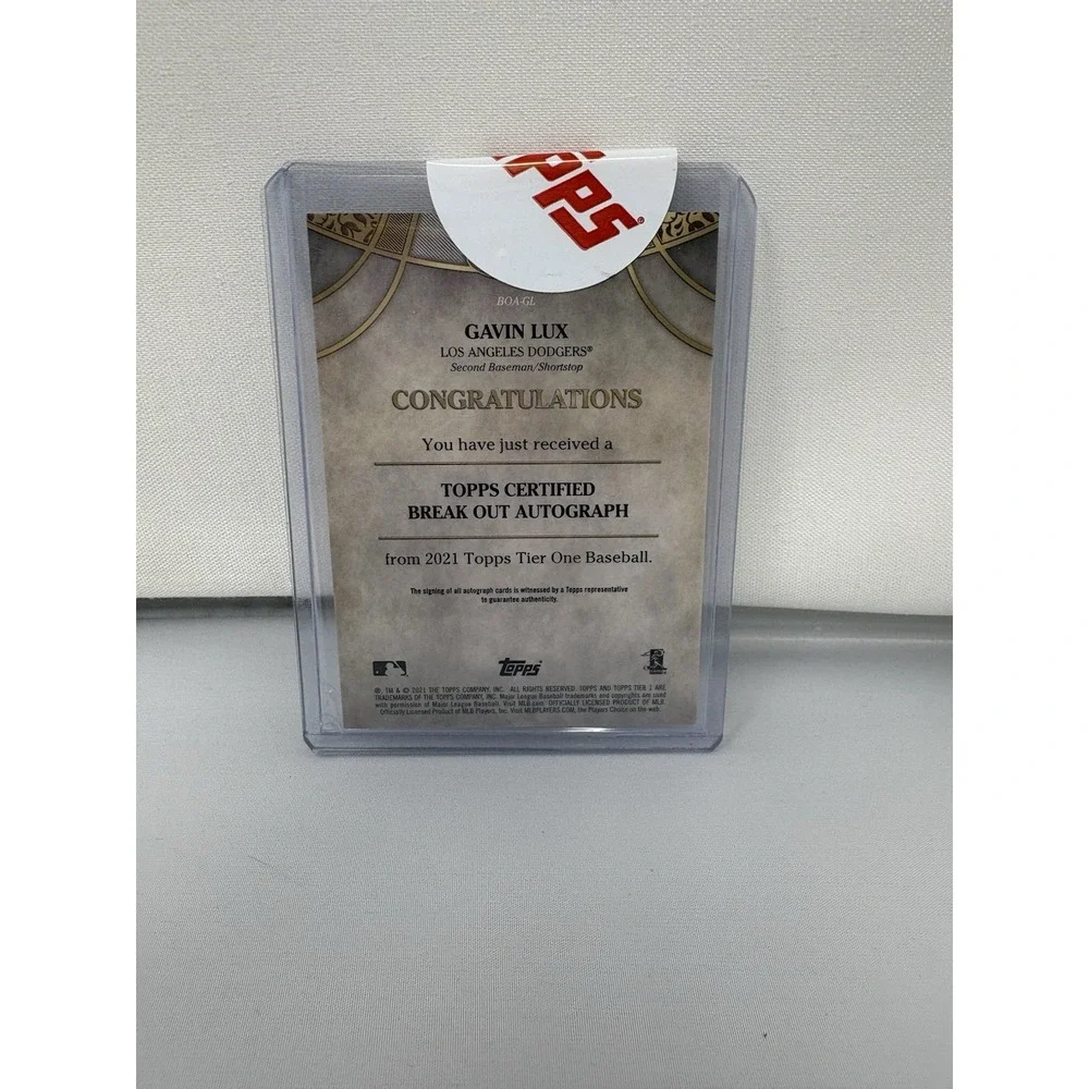 Gavin Lux 2021 Topps Tier One #BOA-GL Break Out Autographs Auto #/200
